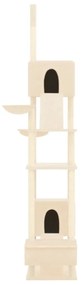 Albero per gatti da pavimento a soffitto crema 277-303 cm