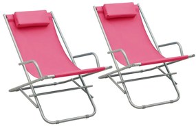 Sedie A Dondolo 2 Pz İn Acciaio Rosa /