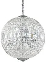 Sospensione Moderna Luxor Metallo-Cristallo Cromo 12 Luci G9 3W 3000K Luce Calda