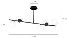 Plafoniera Contemporaneo Shiva Acciaio Nero 6 Luci E14 Ip20