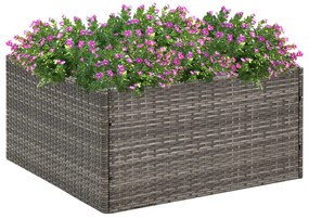 Fioriera Da Giardino Grigia 80x80x40 Cm İn Polyrattan /