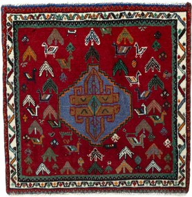 Shiraz Tappeto persiano 60x60 Rosso (Iran) Annodato A Mano