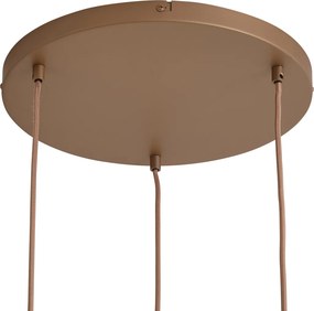 Lampada a sospensione retrò bronzo scuro con paralumi ambra 3 luci - Smokey