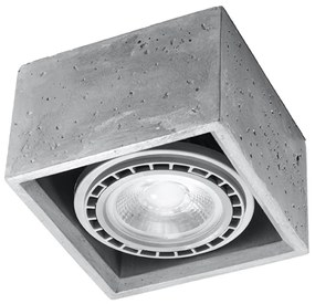Lampada da soffitto in Cemento QUATRO 1 Base AR111 - Grigia