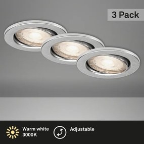 Briloner 7144-039-Set 3xLED Lampada da incasso per bagno 1xGU10/4W/230V IP23
