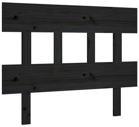 Testiera per letto nera 103,5x3x81 cm legno massello di pino