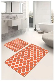 Set di tappetini per il bagno arancioni in velluto 2 pz 60x100 cm – Mila Home