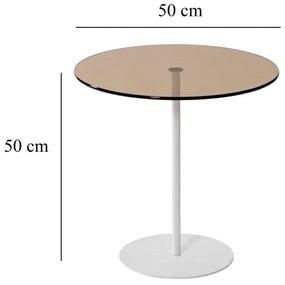 Tavolino CHILL 50x50 cm bianco/bronzo