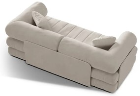 Divano beige allungabile con rivestimento in velluto 206 cm Kemi – Cosmopolitan Design