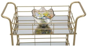 Carrello da portata a 3 piani con design Reo dorato Carrello - Mauro Ferretti