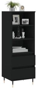 Credenza nero 40x36x110 cm in legno multistrato