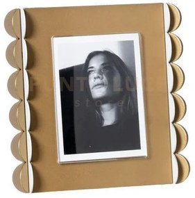 Portafoto di design volans piccolo oro laccato,bianco marmo,oro lac...