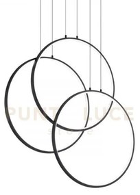 Frame lampadarioa  sospensione 3 cerchi led 3000k 82w  8950 lm nero