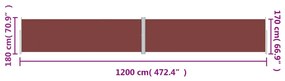 Tenda da Sole Laterale Retrattile Marrone 180x1200 cm