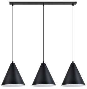 Sospensione Nordica Ninhursag 3 Luci In Acciaio Nero