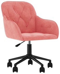 Sedie da pranzo girevoli 2 pz rosa in velluto