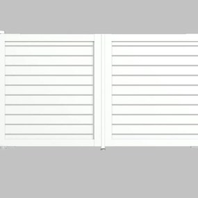 Cancello automatico battente Maia120-20 ALBA in alluminio bianco, apertura centrale, L 300 x H 190 cm