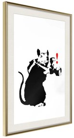 Poster  Banksy: Rat Photographer  Cornice Quadri Cornice d'oro con passe-partout, Larghezza x Altezza Home decor 20x30