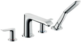 Set Esterno Gruppo Bordo Vasca 4 fori con doccetta senza parte incasso Cromo Hansgrohe Metris 31442000