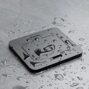 Solight 5B322B - Presa a pavimento da incasso per esterno IP55 nero rettangolare