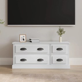 Mobile porta tv bianco lucido 100x35,5x45 cm legno multistrato