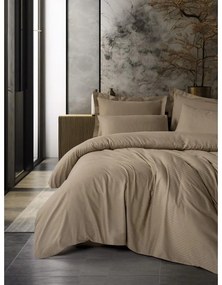 Set copripiumino e federa marrone in cotone renforcé per letto singolo 140x200 cm Checkered – Mila Home Luxury