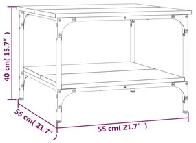 Tavolino da Salotto Rovere Sonoma 55x55x40 cm Legno Multistrato