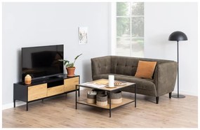 Mobile TV nero-color legno naturale effetto rovere 140x45 cm Seaford - Actona