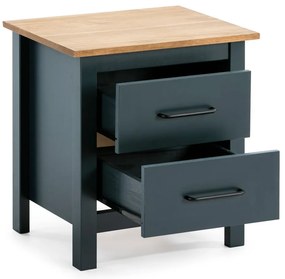 Comodino in legno di pino blu scuro Miranda - Marckeric