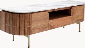 Mobile TV in legno di mango fatto a mano con piano in marmo Grace