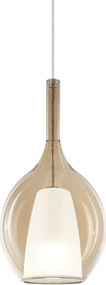 Ideal Lux - Lampadario su cavo KALIQUE 1xE27/42W/230V Ø 18 cm beige fumé