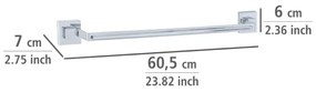 WENKO 22684100-Porta asciugamani VACUUM-LOC QUADRO ED 60,5x6 cm argento/cromo lucido