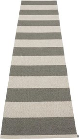 Passatoia da interno/esterno color antracite/color crema 70x300 cm Bob Charcoal Linen – Pappelina
