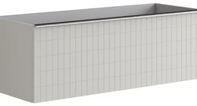 Mobile da bagno sotto lavabo Pixel grid frontale grigio pastello e maniglia alluminio brillante laccato opaco L 120 x H 40 x P 45.5 cm 1 cassetto, lavabo non incluso