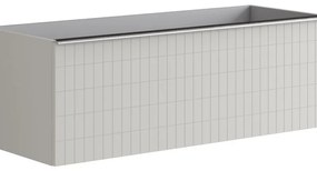 Mobile da bagno sotto lavabo Pixel grid grigio pastello e maniglia alluminio brillante laccato opaco L 120 x H 40 x P 45.5 cm 1 cassetto, lavabo non incluso