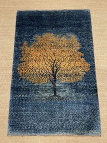 Loribaft Tappeto 80 x 120 Blu (Iran) Annodato A Mano
