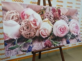 Stampa su tela – Composizione floreale festosa di rose