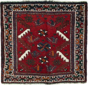 Shiraz Tappeto 70 x 70 Rosso (Iran) Annodato A Mano