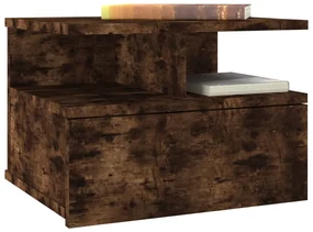 Comodini pensili rovere fumo 2pz 40x31x27 cm legno multistrato