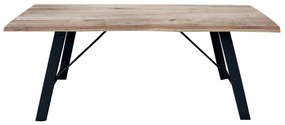 GREGORY - tavolo da pranzo moderno in acciaio e legno spessore 6 cm