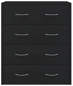 Credenza con 4 cassetti 60x30,5x71 cm nera