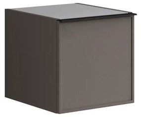 Struttura semi colonna da bagno Pixel 1 anta laccato opaco grigio carbone L 40 x H 40 x P 45.5 cm