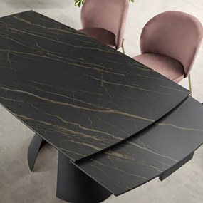 Tavolo da cucina allungabile 200 cm piano grčs porcellanato Nero OSTUNI