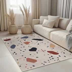 Tappeto color crema lavabile 60x100 cm Cracked Terrazzo – Mila Home
