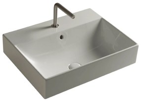 Lavabo Da Incasso/Sospeso 60x45 Cm Ceramica Tecla "Velca" Bianco Lucido