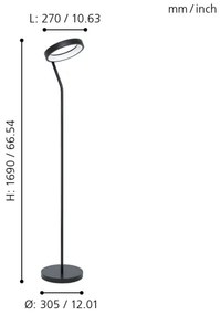 Eglo 99031 - Lampada da terra LED RGB dimmerabile MARGHERA-C LED/16W/230V
