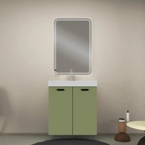 Mobile da bagno a terra L 60 x H 50 x P 48 cm verde, 2 ante COLAVENE Alaqua