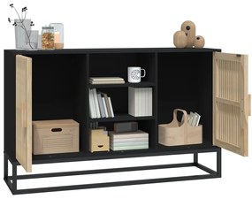 Credenza nera 105x30x65 cm in legno multistrato