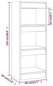 Libreria/Divisorio Rovere Sonoma 40x30x103 cm in Truciolato