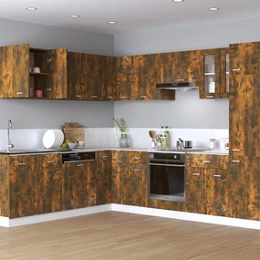 Mobile Pensile Rovere Fumo 60x31x60 Cm İn Legno Ingegnerizzato /
